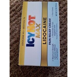 Icy Hot Max Strength Pain Relief Lidcaine Cream With Menthol 2.7oz. EXP 02/25
